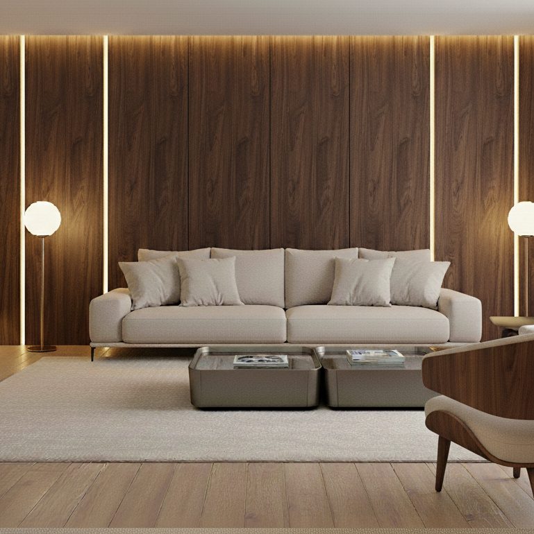 Habitus soft contemporary sofa and coffee table setting
